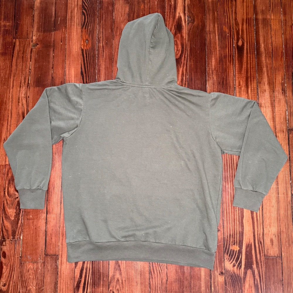 Nirvana Smiley Face Graphic Hoodie Men's Large Green Yellow Distressed Rock Band - Picture 3 of 5